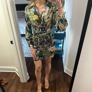 Zara long sleeve print dress